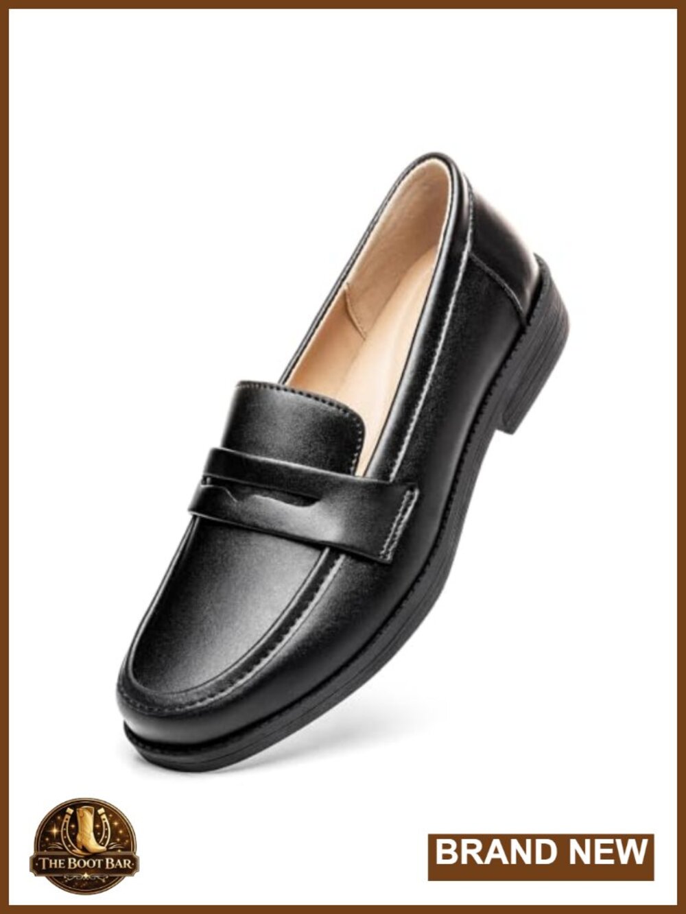 Leather Penny Loafers Slip On Business Casual Dress Shoes Memory Foam Insole